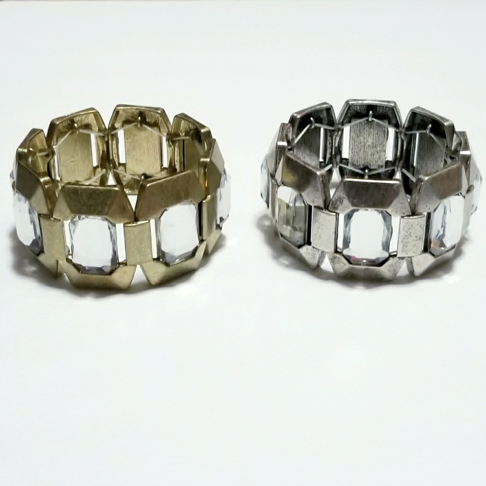 Large Boho Crystal Stretch Bracelet
