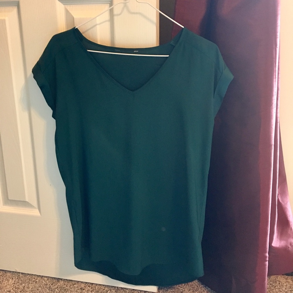 Express Green Short Sleeve Blouse