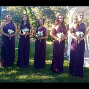 A beautiful long formal plum dress