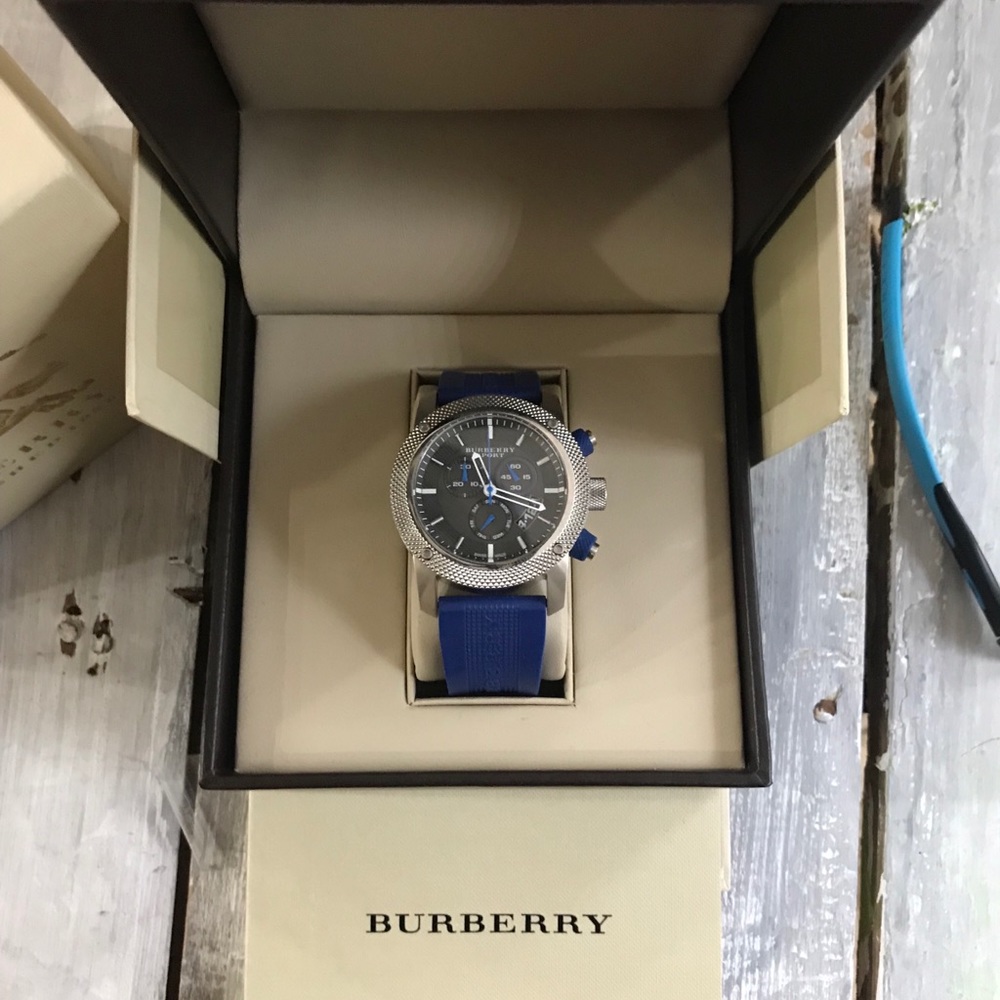 Burberry Sport Chronograph Grey Dial Blue Strap