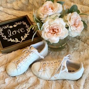 🕊 White Adidas Superstar Shell-Top Sneakers 🕊