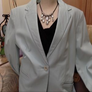 Mint green, butter-soft ladies leather jacket