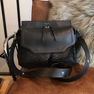 NWT! Rag & Bone Woven Pilot Satchel, Black