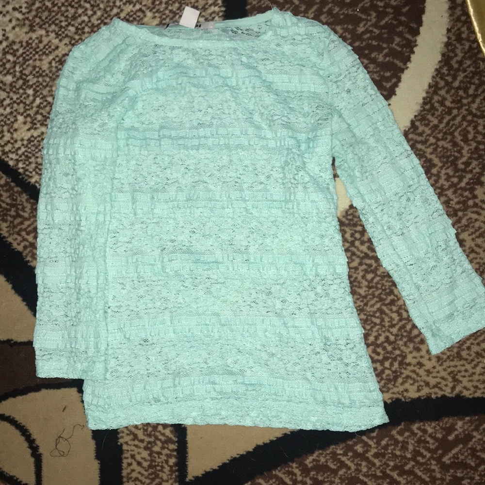 Long sleeve mint green shirt