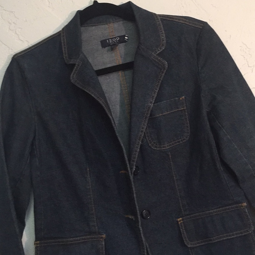 IZOD Jeans Denim Blazer Jacket