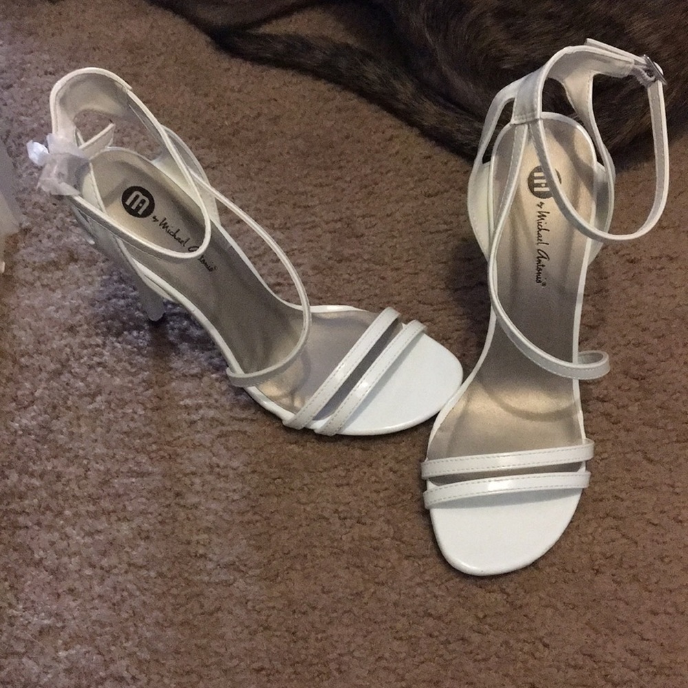 M by Michael Antonio White Strappy heels