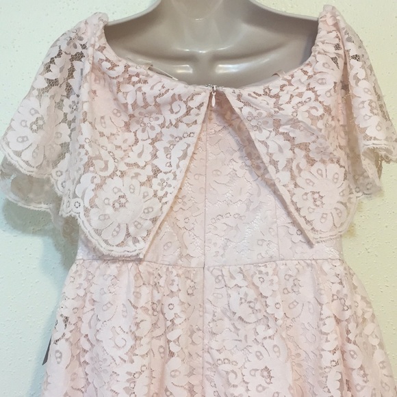 X SOLD X Eliza J Blush Off Shoulder Lace Dress - Picture 7 of 8