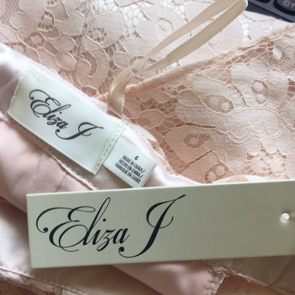 X SOLD X Eliza J Blush Off Shoulder Lace Dress - Picture 8 of 8