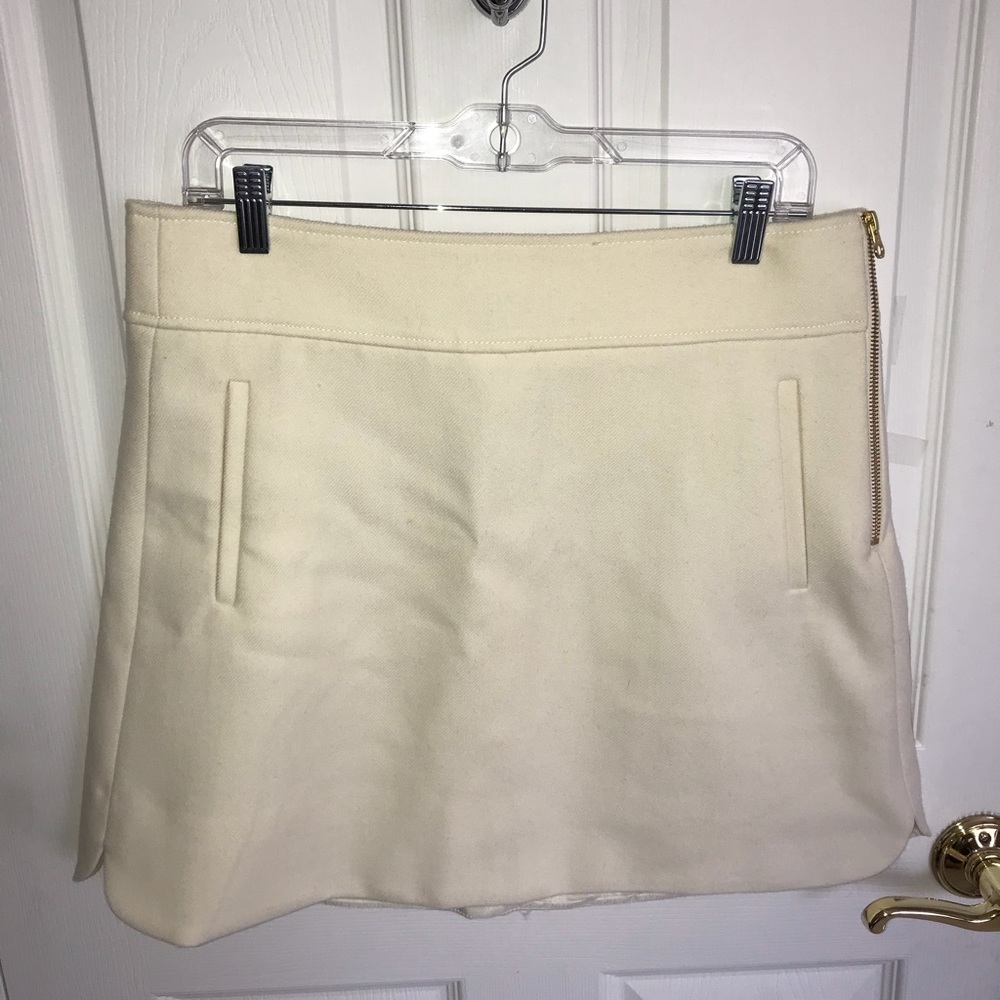 J Crew Cream Wool Skirt