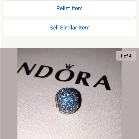 Authentic Pandora Teal Pavé CZ Charm - Picture 3 of 4
