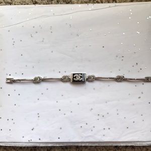 Silver tone Chanel style fashion bracelet