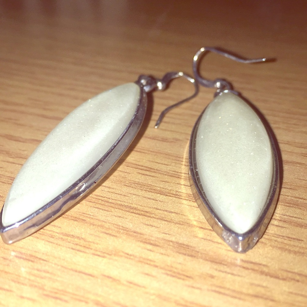 Shimmery White Earrings