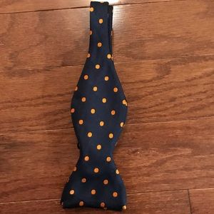NWOT Silk Handmade Blue & Orange Bow tie