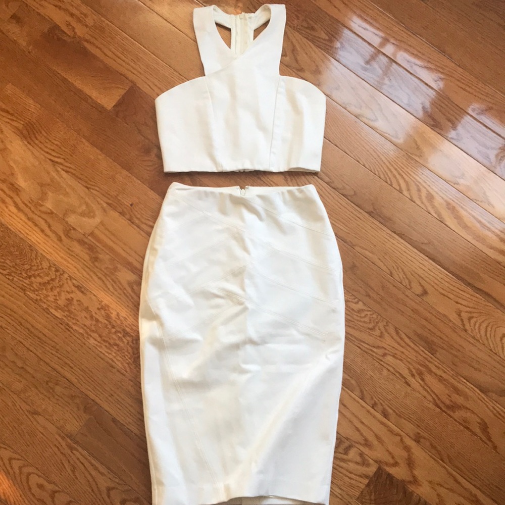 Express crop top and high waisted pencil skirt