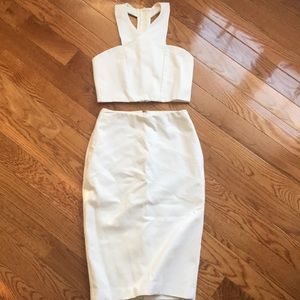 Express crop top and high waisted pencil skirt