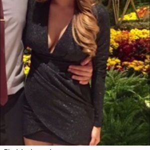 Black Bodycon Cocktail Mini Dress XS