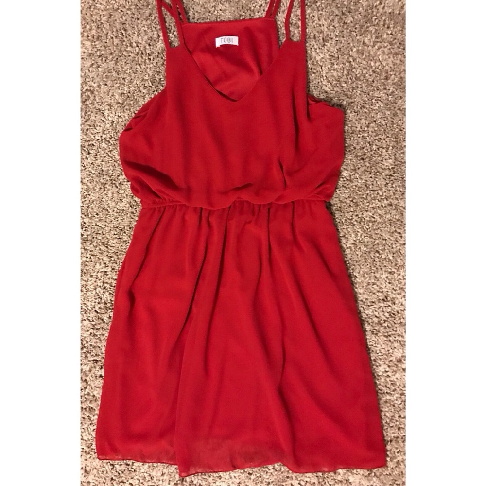 🎉HP!🎉SIZE S Tobi Burgundy Red Square One Tank Casual Dress