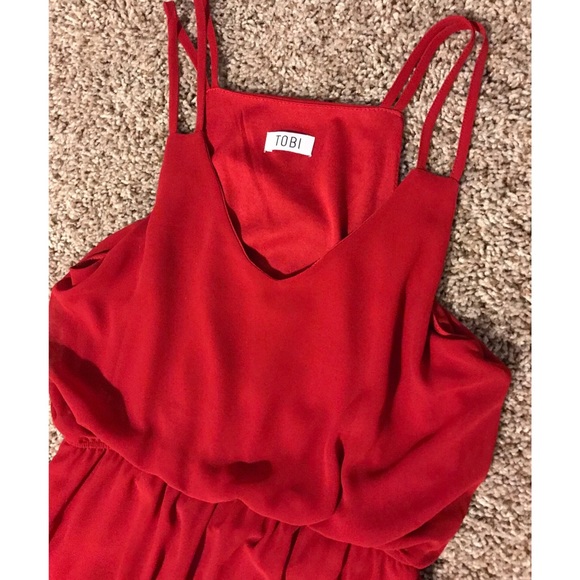 🎉HP!🎉SIZE S Tobi Burgundy Red Square One Tank Casual Dress - Picture 7 of 8