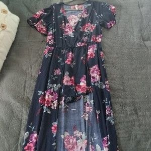 Floral print maxi romper