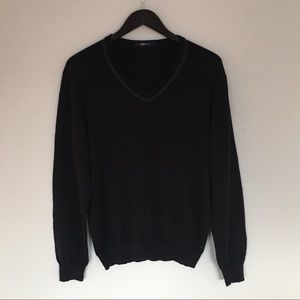 Zegna Sport Navy V-Neck Sweater, Size L