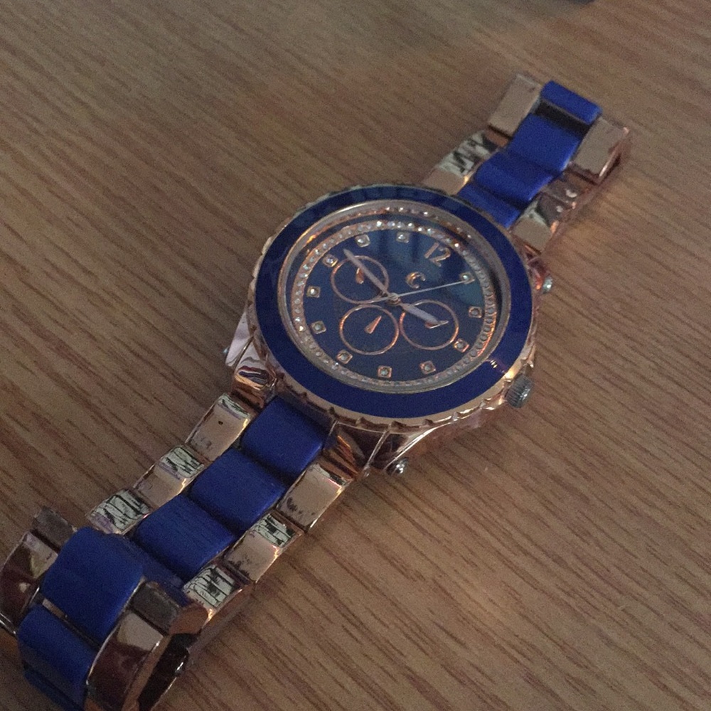 Blue and Rose Gold Watch