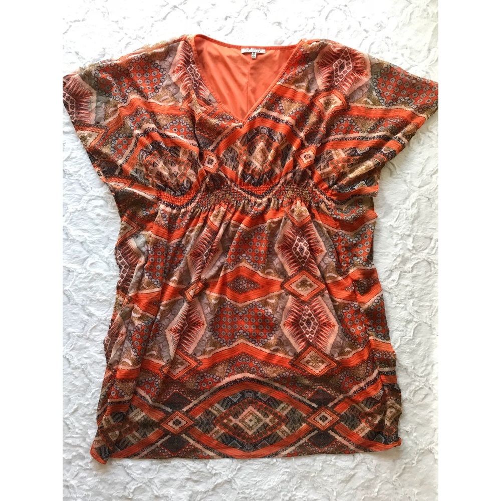 Speed Control Orange Butterfly Sleeve Dress