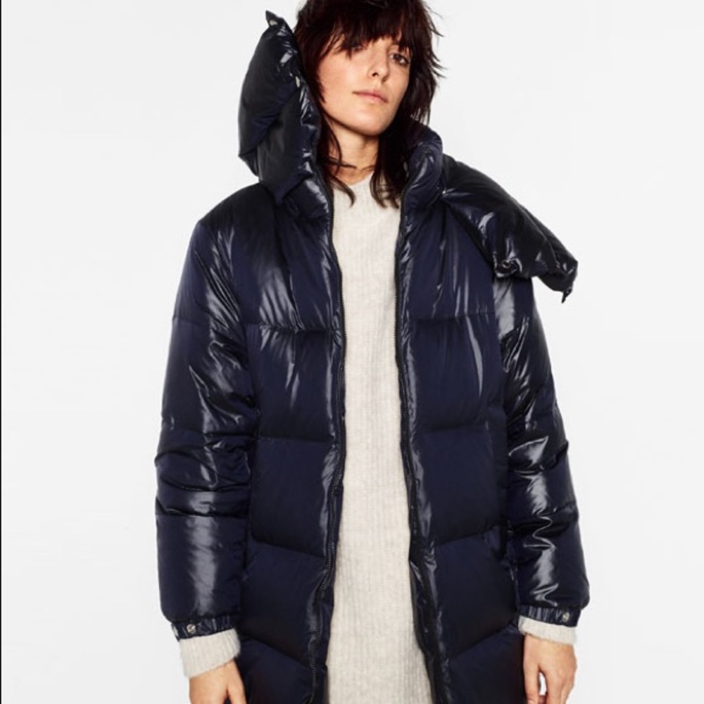 🌷NWT Long quilted feather down coat - Picture 3 of 3