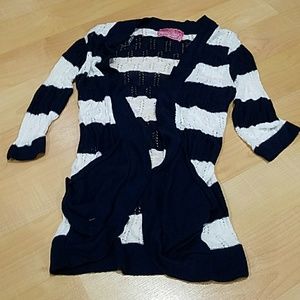 Sweet & Sinful Cardigan Navy and White Stripe