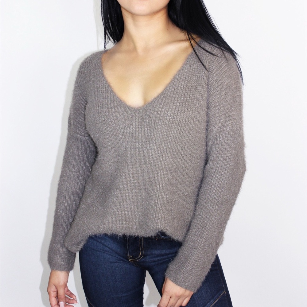 ***LAST ONE***Fuzzy Sweater -Taupe
