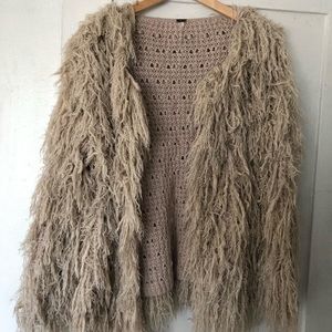 Free People Faithful Shaggy Cardigan