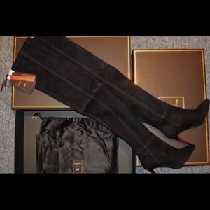 H&M/Balmain Suede Over The Knee Thigh High Boots