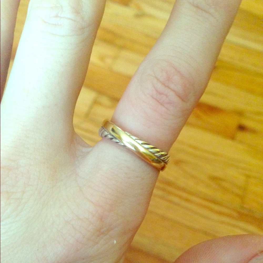 David Yurman Crossover Ring 18k Gold and .925