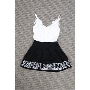 Black and White Skater Dress