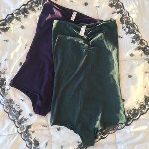 Two American Apparel Strapless Bodysuits