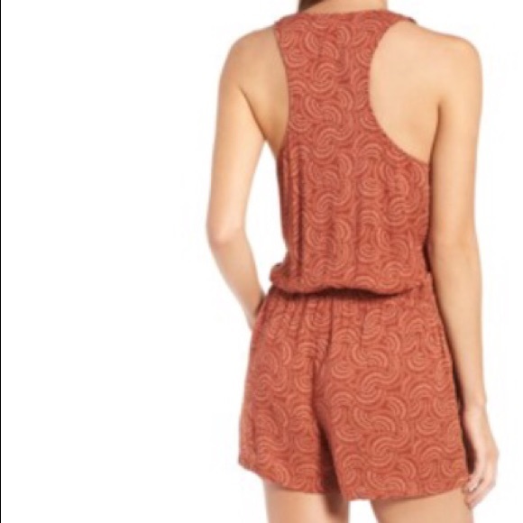 SOLD NWT Hinge Rust Henna Ferns Romper Small - Picture 2 of 7
