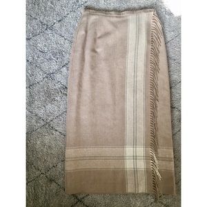 Pendleton Wool Fringe Wrap Skirt