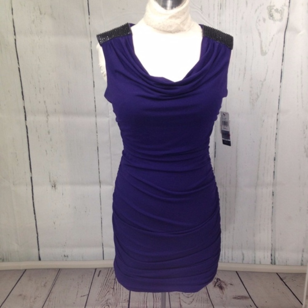 💃Price Drop💃Ruched Embellished Sleeveless Dress