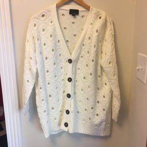 🐝 Cream lumiere cardigan with wood buttons