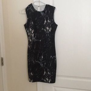 Black, blue and white dress