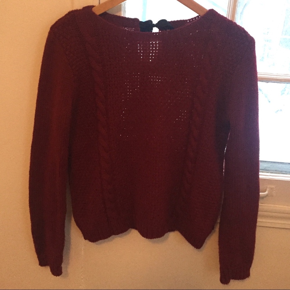 Red knitted sweater