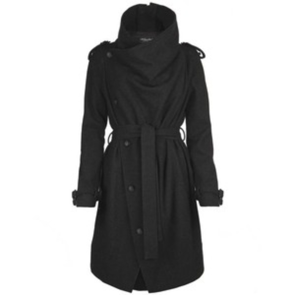 All Saints Nahara Wool Coat, Charcoal, Sz US10