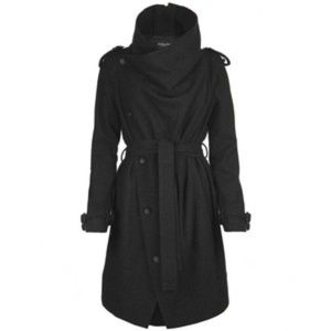 All Saints Nahara Wool Coat, Charcoal, Sz US10