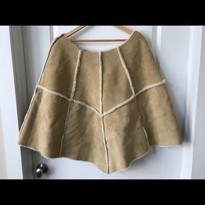 Ugg Shearling Poncho In Sand, size Med/Large