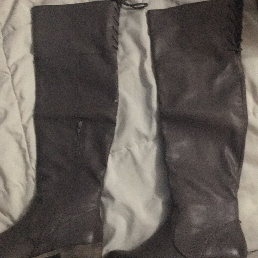 Grey knee high boots size 9
