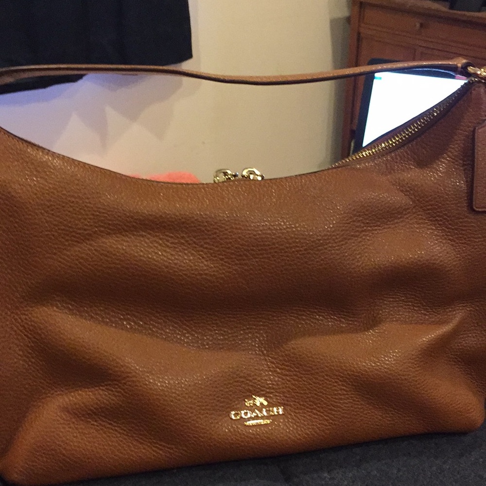 Camel Coach Hobo Bag Purse Handbag Leather