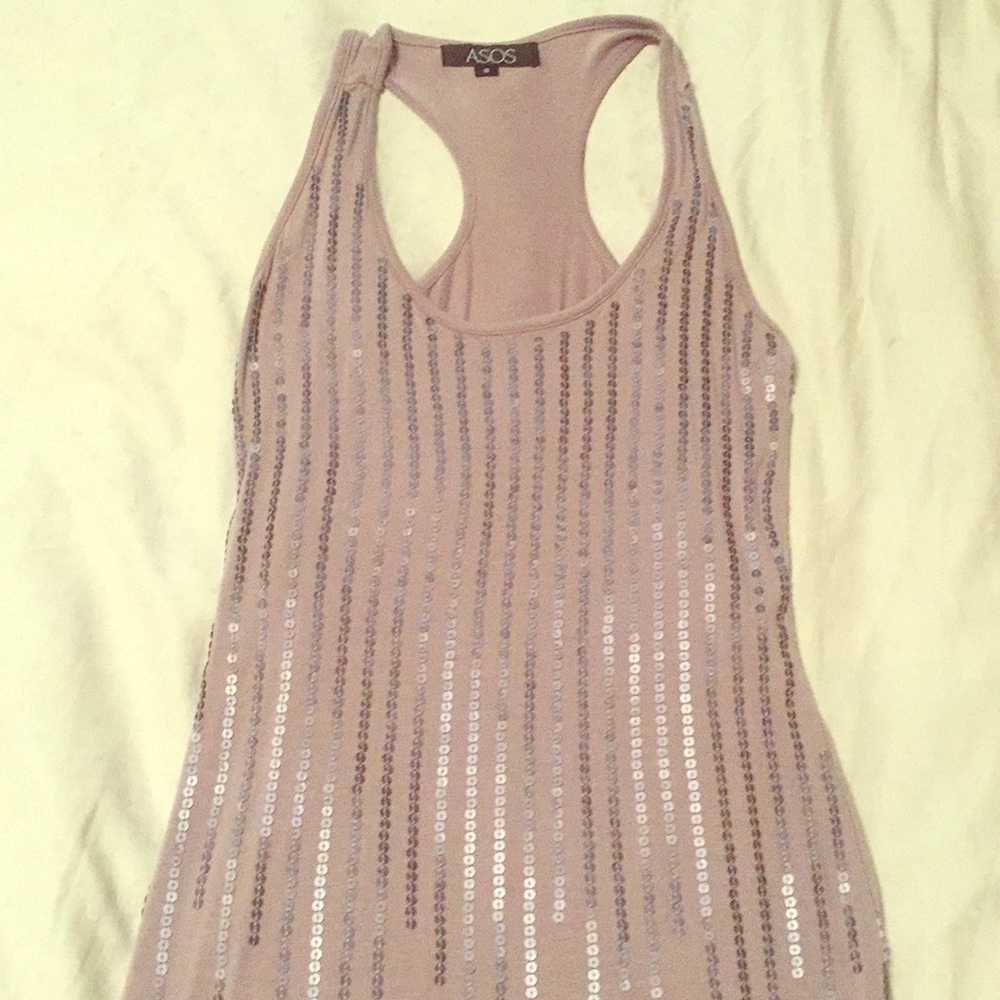 ASOS racerback sparkly viscose dress