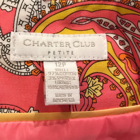 Lovely Charter Club, Coral Paisley Print Skirt - Picture 3 of 4