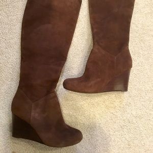Cole Haan Nike brown suede wedge boot