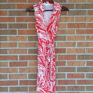 DVF sleeveless wrap dress