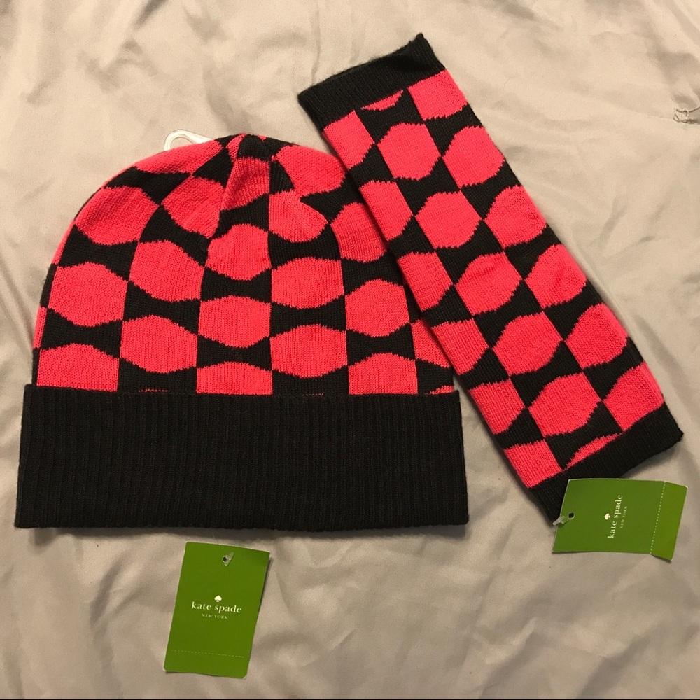 NWT Kate Spade ♠️ Matching Beanie & Arm Warmers